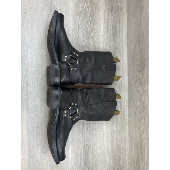 Frye Men\'s 12 Black Leather Harness Engineer Moto‎ Boots USA Made Vintage 87350 main image 13